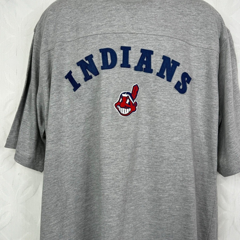 Lee Sport Cleveland Indians Chief Wahoo T-Shirt Mens‎ Large Gray Heather MLB L - Picture 4 of 8